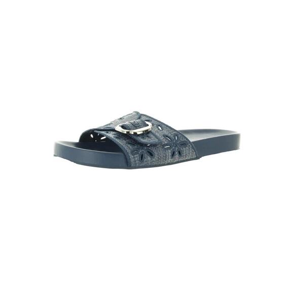 Nine West Women's Giulia Slip-On Round Toe Flat Casual Sandals Medium Blue 9.5 M - Picture 1 of 2